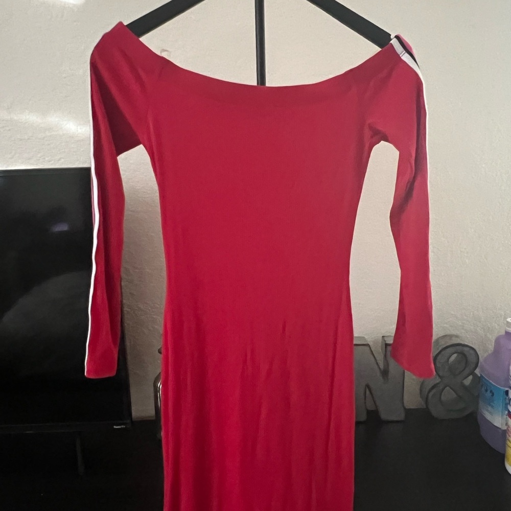 Charlotte Russe Red Long Sleeve Dress